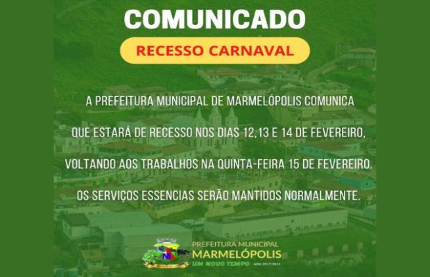 Recesso Carnaval Marmelofolia 2024