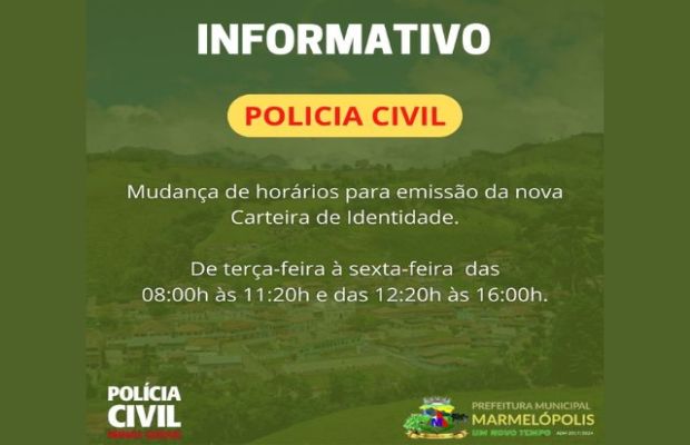 Mudança de data para Emissão de Carteira de Identidade.